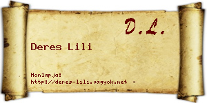 Deres Lili névjegykártya